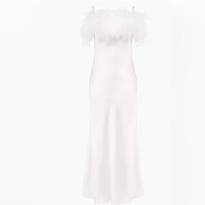 Boheme Ostrich-Feather Embellished Slip Dress